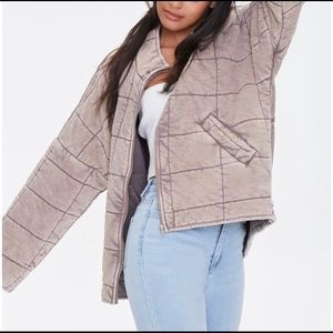 Forever 21 Quilted Zip Up Jacket